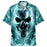 Blue Flame Skull Art - Skull Unisex Hawaiian Shirt