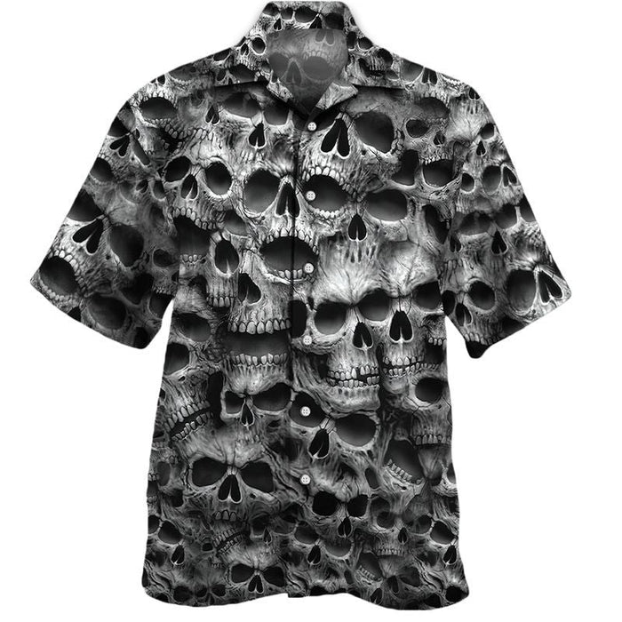 Creepy Skull Art - Skull Unisex Hawaiian Shirt