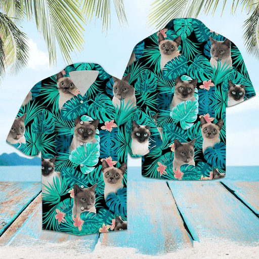 Siamese Cat Shirt - Tropical Siamese Cat Hawaiian Shirt
