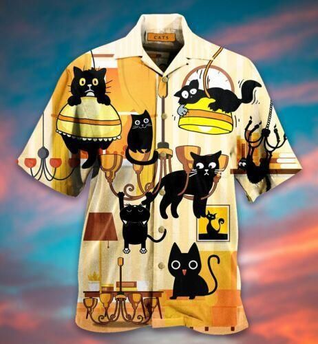 Black Cat Shirt - Cats Hawaiian Shirt