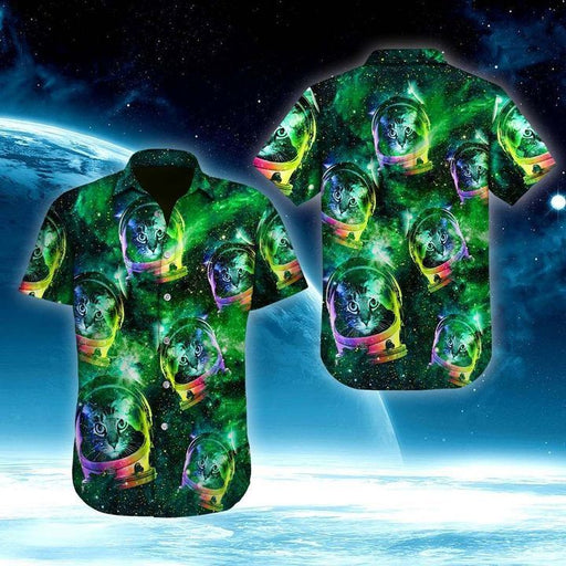 Cat Shirt - Galaxy Cat Hawaiian Shirt