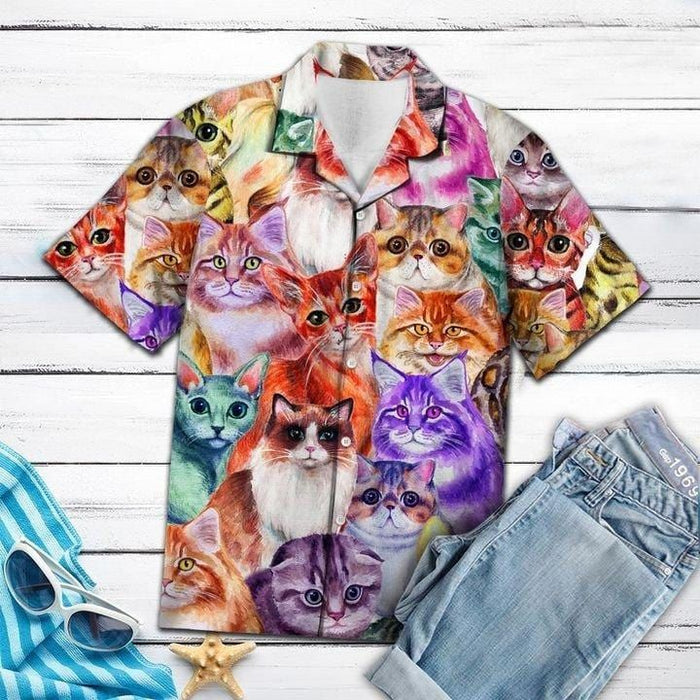 Colorful Cat Hawaiian Shirt