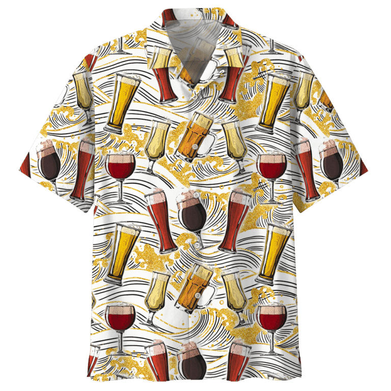 Beer And Wine Alcohol Drink - Beer Hawaiian Shirt