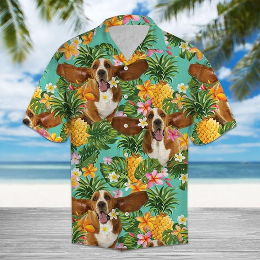 Basset Hound Dog Shirt - Tropical Aloha Dog Hawaiian Shirt