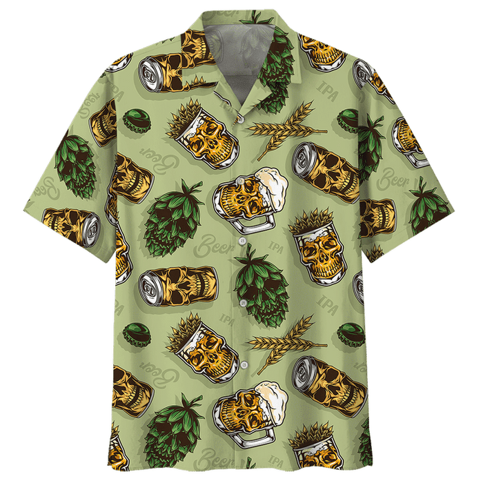 Beer Hawaiian Shirt - Skull Beer Hawaiian Shirt
