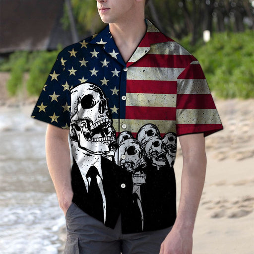 USA Skull Art - Skull Unisex Hawaiian Shirt