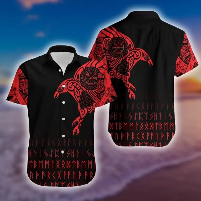 Viking Shirts - Real Viking Raven Spirit - The Vikings Hawaiian Shirt