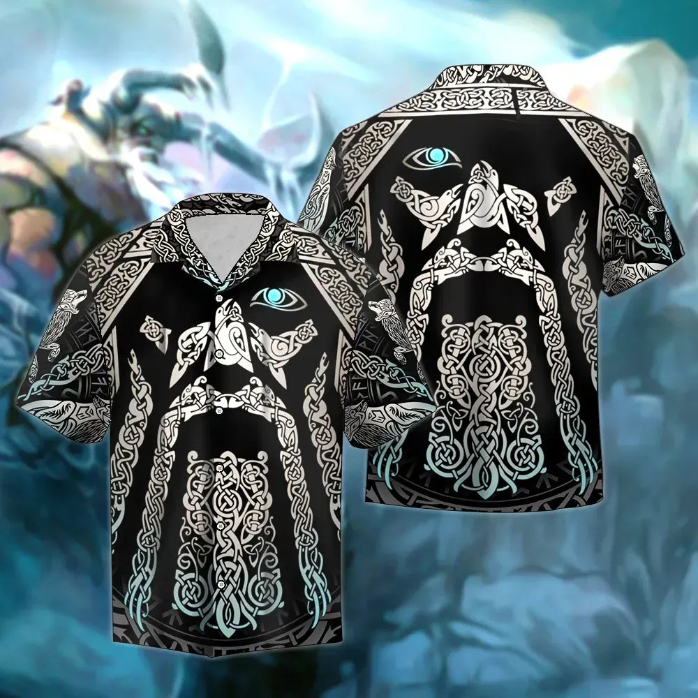 Viking Shirts - Odin Gods Tattoo Art - The Vikings Hawaiian Shirt
