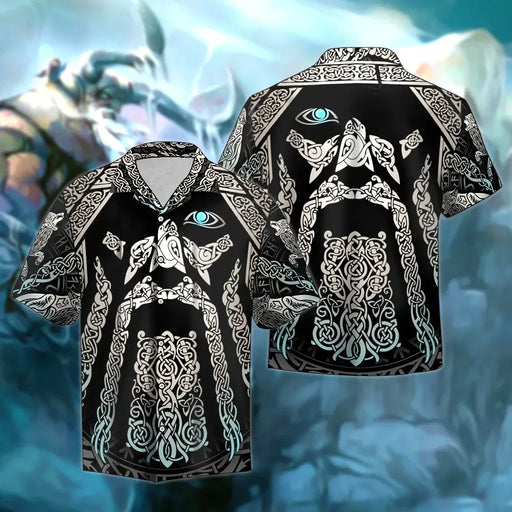 Viking Shirts - Odin Gods Tattoo Art - The Vikings Hawaiian Shirt