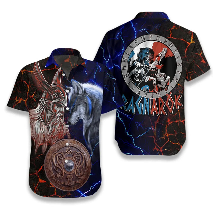 Viking Shirts - Odin And Fenrir Battle - The Vikings Hawaiian Shirt