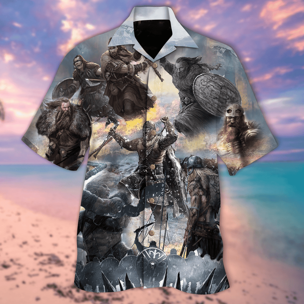 Viking Shirts - Viking Snow Field War - The Vikings Hawaiian Shirt