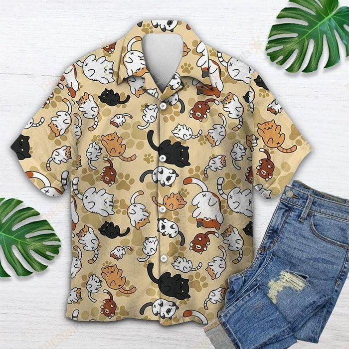 Cat Shirt - Cute Kitty Mutilcolor Cat Hawaiian Shirt