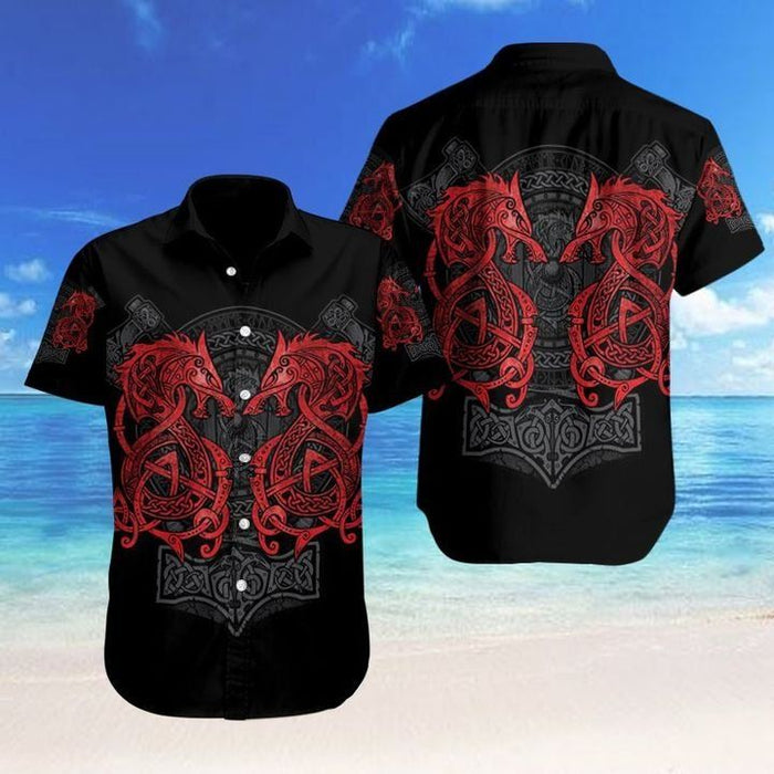 Viking Shirt - Viking Fenrir Hawaiian Shirt
