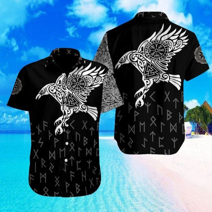 Viking Shirt - Ravens Of Odin  Viking Hawaiian Shirt