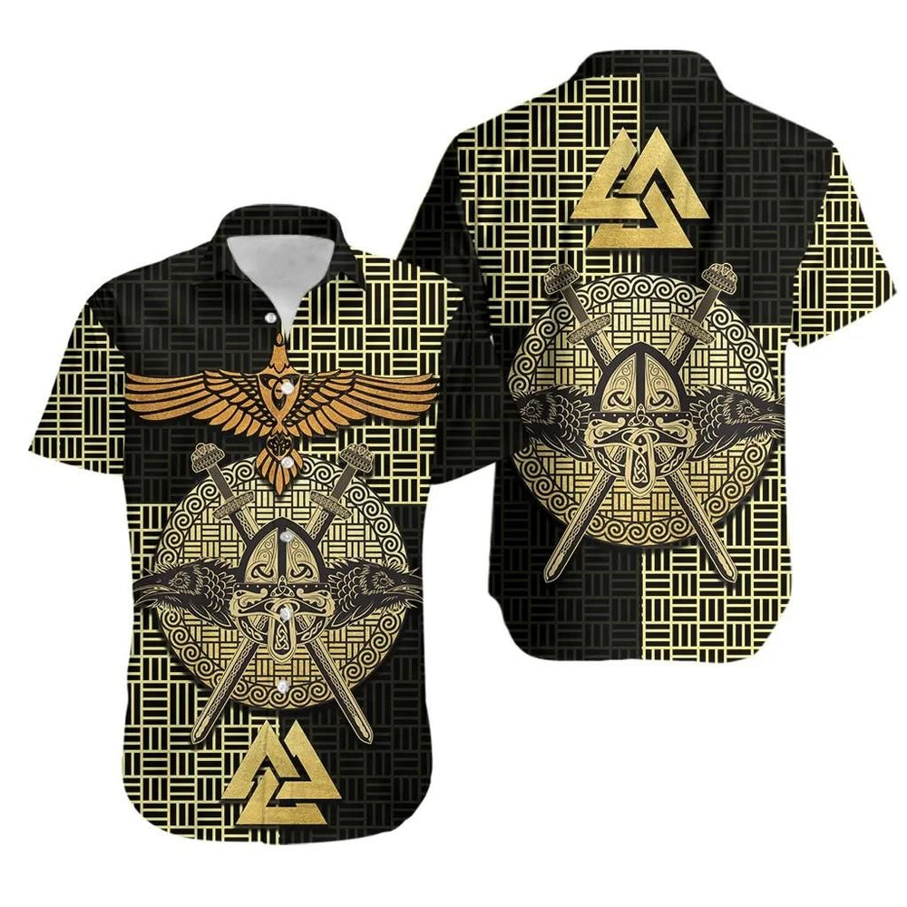 Viking Shirts - Nordic Viking Raven Odin - Viking Hawaiian Shirt