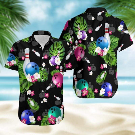 Unique Bowling Shirts - Tropical Ten Pin Bowling Hawaiian Shirt