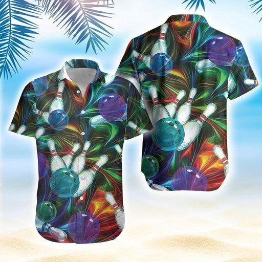 Unique Bowling Shirts - Neon Bowling Ball Hawaiian Shirt