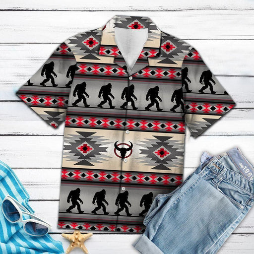 Bigfoot Native Pattern Multicolor Unique Design - Bigfoot Hawaiian Shirt