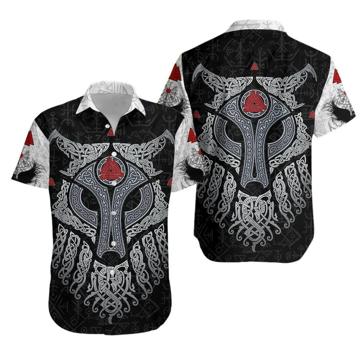 Viking Shirts - Nordic Viking Wolf And Raven Colorful Unique - Viking Hawaiian Shirt