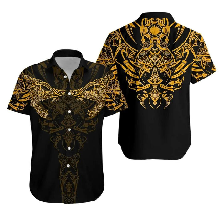 Viking Shirts - Geki Freki Viking Wolf Yellow Colorful Unique - Viking Hawaiian Shirt