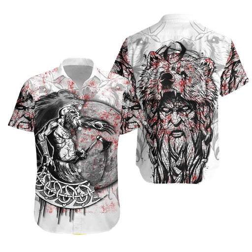 Viking Shirts - Nordic Viking Bear Warrior - Viking Hawaiian Shirt