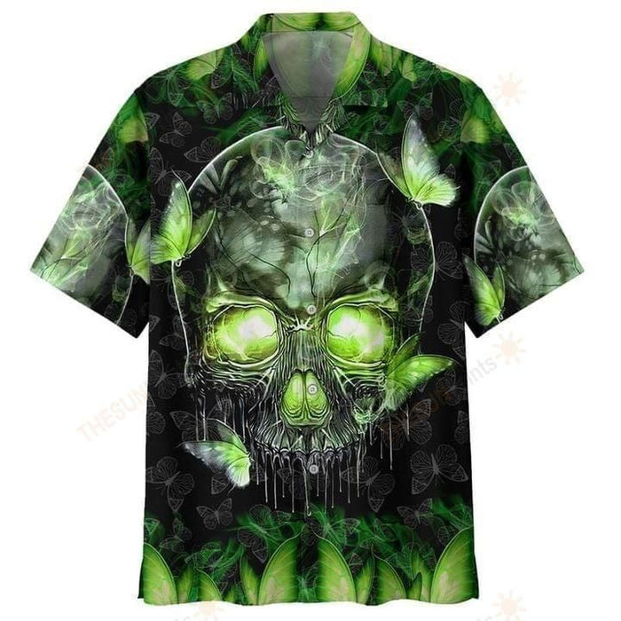 Skull Shirt - Skulls Green Best Design Unisex Hawaiian Shirt