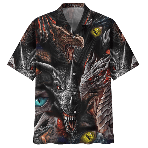 Black Dragon Eyes Mythical Creatures - Dragon Hawaiian Shirt
