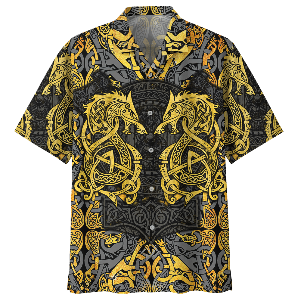 Dragon Shirt - Viking Dragon In Norse Mythology Yellow Colorful - Dragon Hawaiian Shirt
