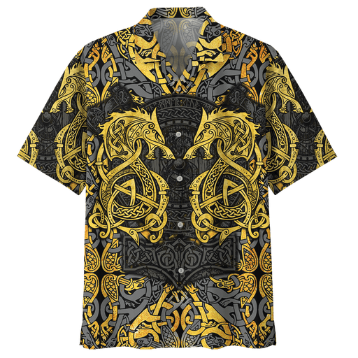Dragon Shirt - Viking Dragon In Norse Mythology Yellow Colorful - Dragon Hawaiian Shirt