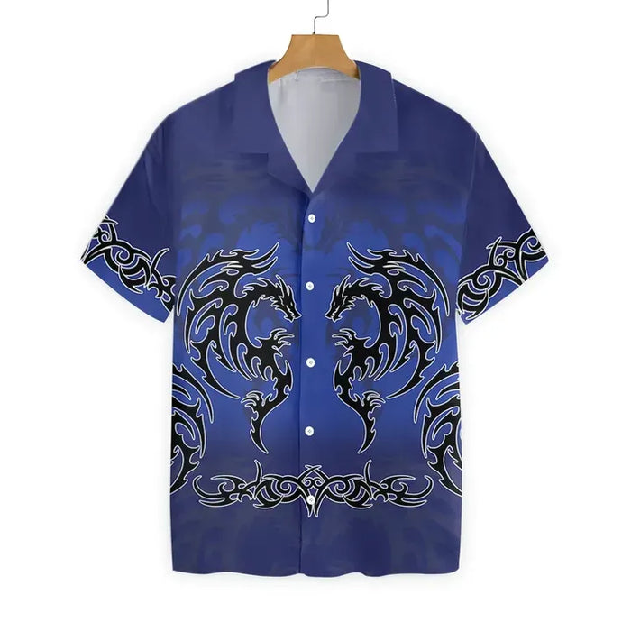 Dragon Shirt - Dragon Tattoo Designs Blue Hawaiian Shirt
