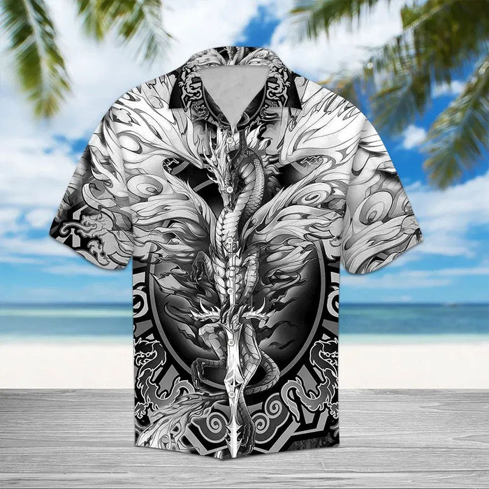 Dragon Shirt - Dark Dragon Tattoo Hawaiian Shirt