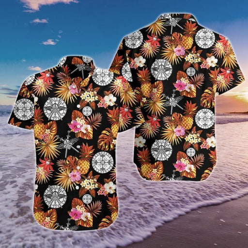 Viking Shirts - Viking Floral Tropical - The Vikings Hawaiian Shirt