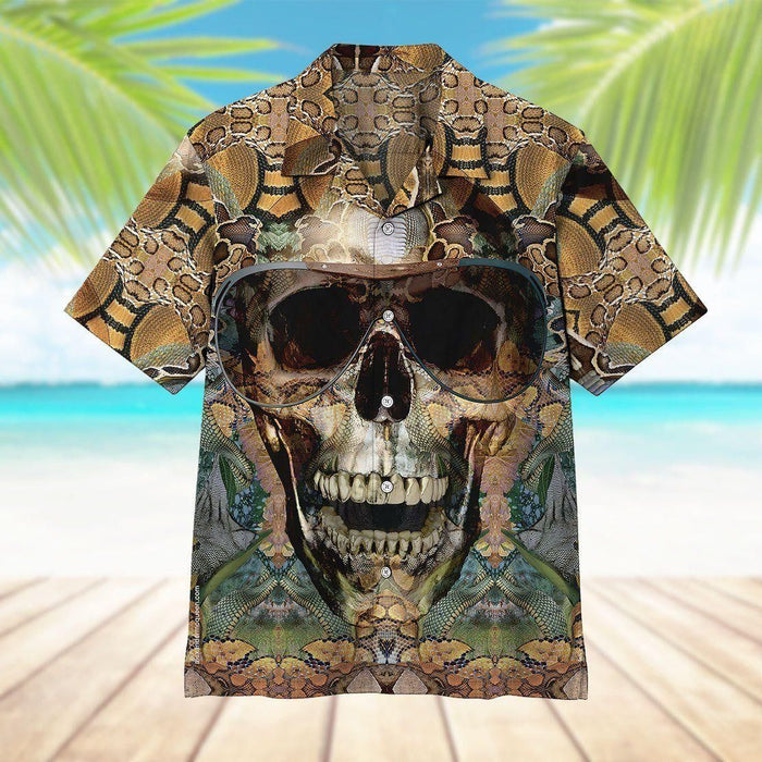Skull Shirt - Snake Skull Colorful Best Unisex Hawaiian Shirt