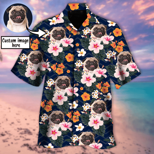 Dog Shirt - Dog With Tropical Flowers Custom Hawaiian Shirt - RE