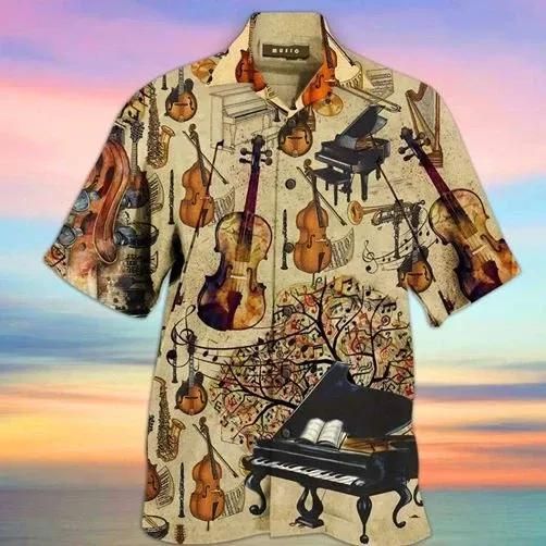 Violin Shirt - Classical Music Colorful Amazing Hawaiian Shirt