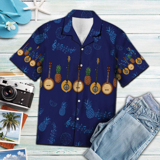 Banjo Shirt - Banjo Musical Instrument Blue Best Design Music Hawaiian Shirt