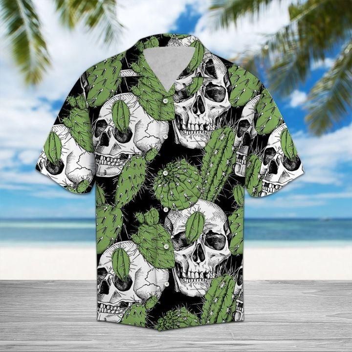 Skull Shirt - Skull Catus Plant Aloha Unisex Hawaiian Shirt