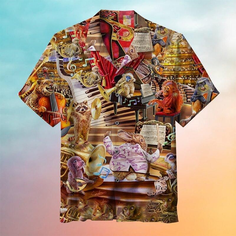 Music Shirt - Animal Music Party Music Hawaiian Shirt