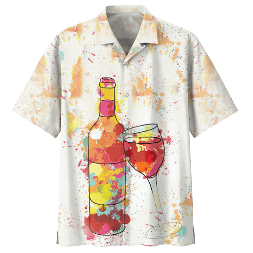 Wine Shirt - Let The Good Times Flow Colorful Wine Hawaiian Shirt