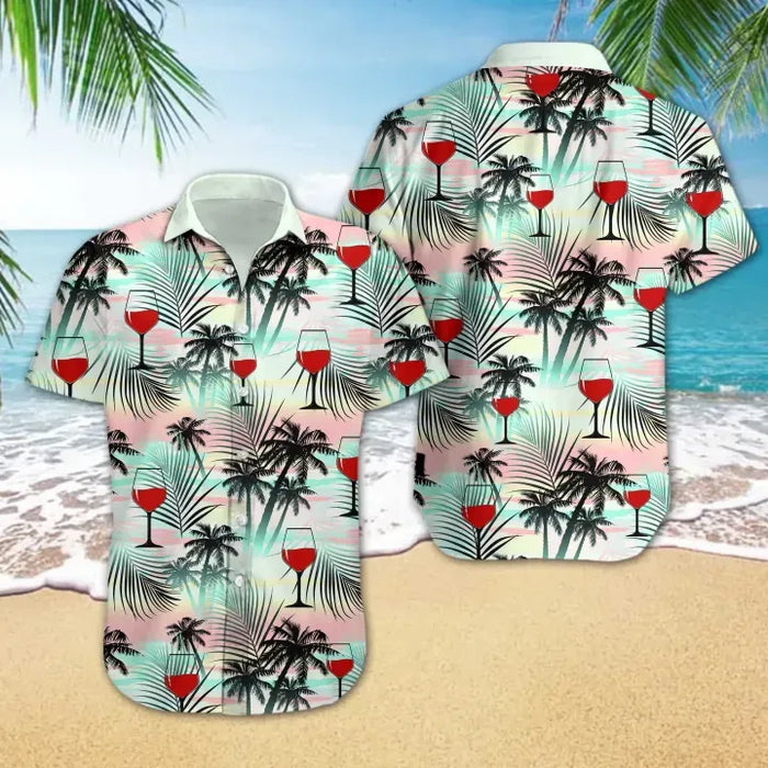 Wine Shirt - Wine Tropical Colorful Wine Hawaiian Shirt