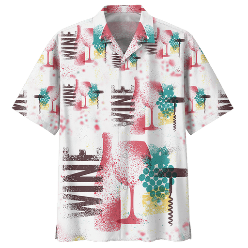 Wine Shirt - Watercolor Wine Grapes Wine Hawaiian Shirt