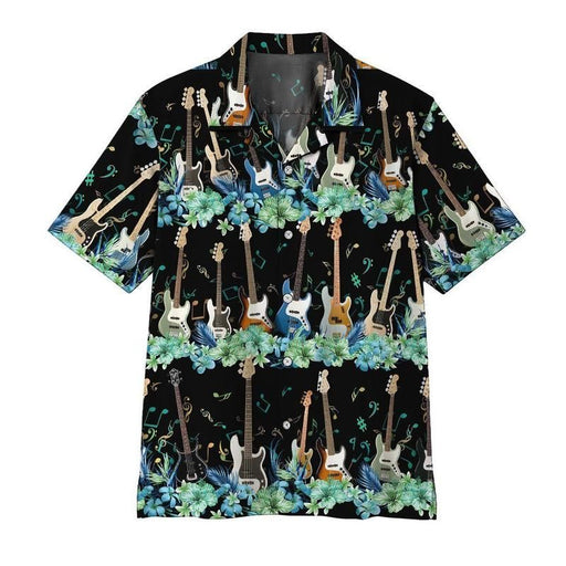 Guitar Shirt - Bass Guitar Tropical Music Hawaiian Shirt
