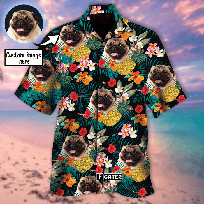 Dog Shirt - Dog And Tropical Pineapple Custom Hawaiian Shirt - RE