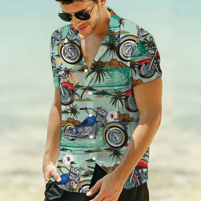 Hawaiian Motorcycle Shirts - Motorcycle Colorful Unique Unisex Hawaiian Shirt