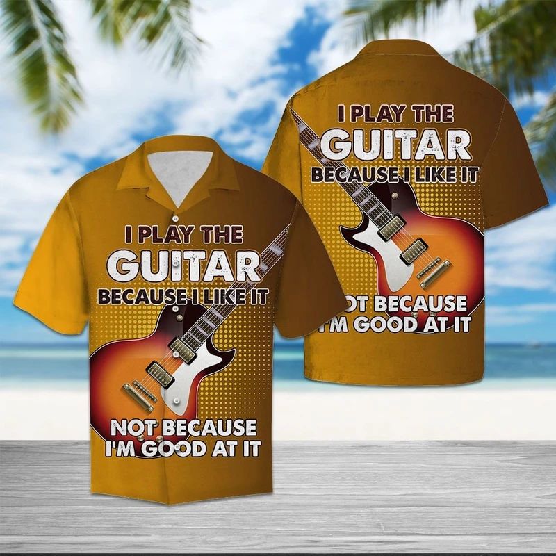 Guitar Shirt - Guitar Player Because I Like Guitar Music Hawaiian Shirt