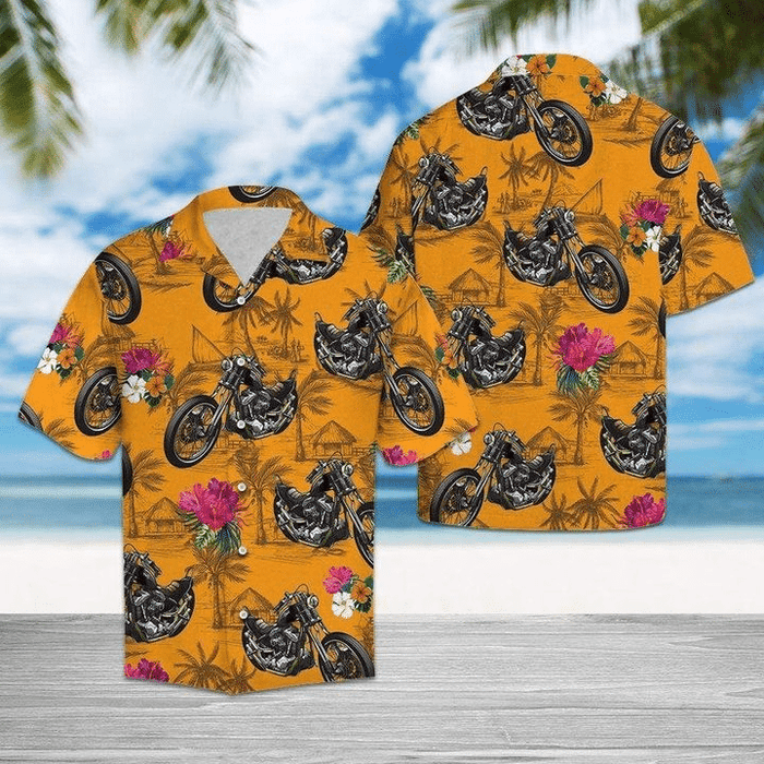 Biker Shirts - So Cool American Motorcycle Unique Hawaiian Shirt