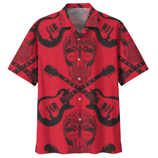 Guitar Shirt - Guitar Skull Art Music Hawaiian Shirt