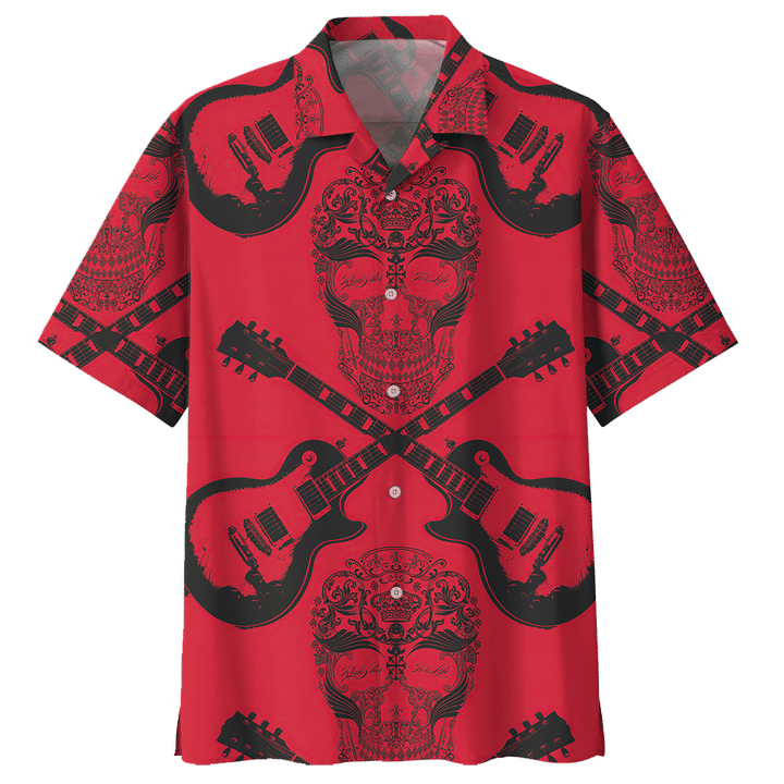 Guitar Shirt - Guitar Skull Art Music Hawaiian Shirt