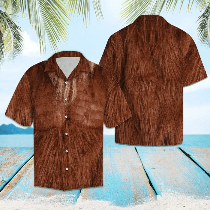 Funny Bigfoot Camouflage Costume - Bigfoot Hawaiian Shirt
