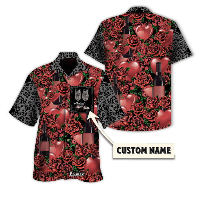 Wine Shirt - Color Of Love Red Flower Sticker Custom Hawaiian Shirt - RE